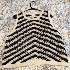 a new day Black and Cream Chevron Tank Top